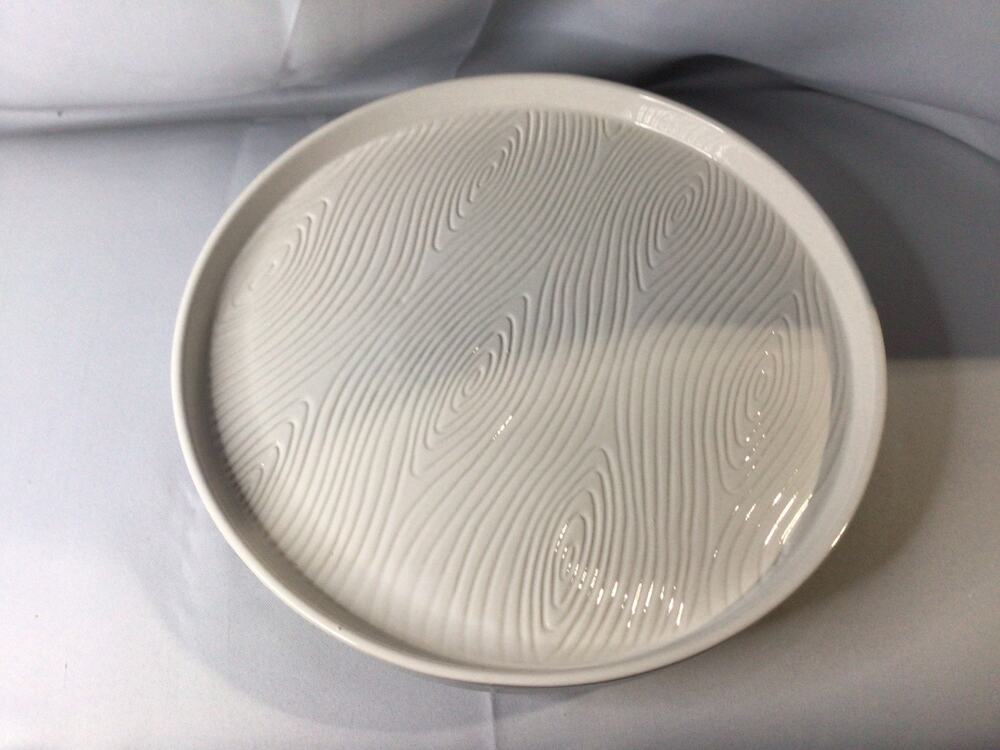 Temp-tations Woodland 13" Ceramic Lazy Susan White Rare New Rotating Server